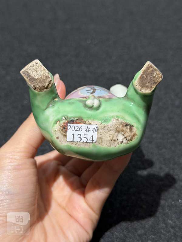 清雍正 粉彩五子登科瓷塑 - 图7